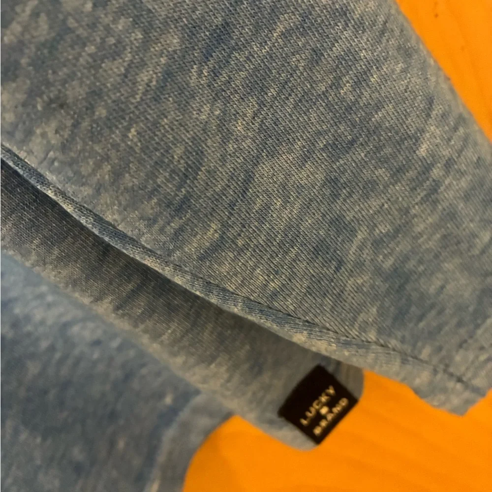 NWT Lucky Brand Mens Heather Blue Venice Burnout Notch Neck Long Sleeve Size S - Picture 11 of 13